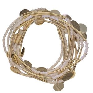 R. J. GRAZIANO • Gold & White Beaded Bracelet Stack